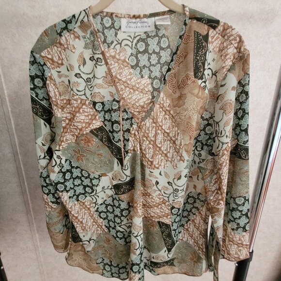 Giorgio Fiorlini Multi Color Blouse XL - Picture 2 of 10